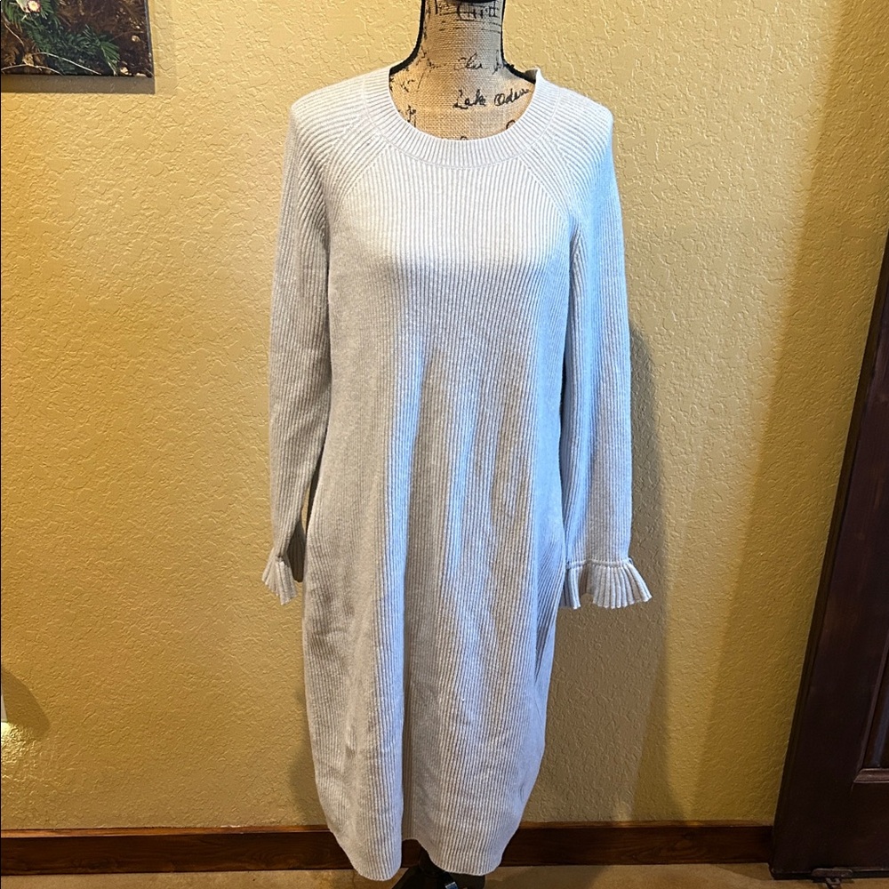 Charter Club long, light gray, sweater dress, XL, NWT | offer in description